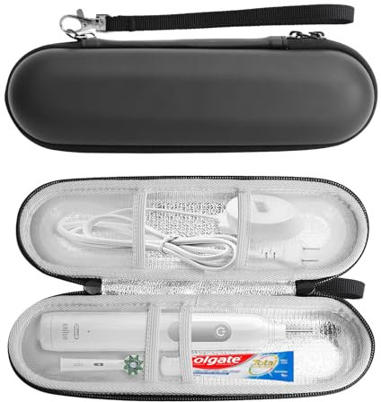 Electric Toothbrush Travel Case for Oral-B/Pro 1000 1500 5000 7000 6000 9600, Philips Sonicare ProtectiveClean 4100 6100 5100 6500 7500 Electric Toothbrush, Hard EVA Case Protective Cover Storage Bag