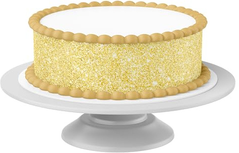 Cinta para tartas Look dorado (sin purpurina) comestible - 4 piezas á 24cm x 5cm apta para tartas de hasta 30 cm para comer - decoración creativa para tartas