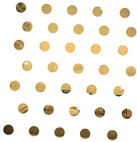 Angoily 50pcs Round Acrylic Mirror Sticker Circle Wall Decal for Peel Stick Diy Wall Art Decor
