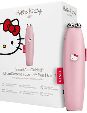 GESKE x Hello Kitty | Penna per lifting facciale a microcorrente SmartAppGuided™ | 6 in 1 | Dispositivo ant-età per il viso | Lifting facciale | Pelle giovane senza rughe