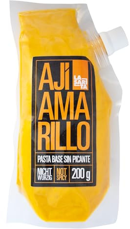Pasta Base de Ají Amarillo ¡SIN PICANTE! La Sarita - 200g - El ingrediente fundamental en la cocina peruana. Disfruta del verdadero y auténtico sabor del ají amarillo peruano. Lista para usar.