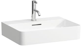 LAUFEN VAL Aufsatzwaschtisch, 1 Hahnloch, mit Überlauf, US geschl. 550x420mm, H8162827161041, Farbe: Schwarz Matt