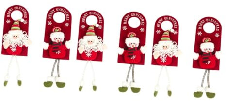 Ciieeo 6stücke Weihnachtsmann Und Türhänger Dekoration Lustige Und Ansprechende Türknauf- Für Festliche Für Weihnachtsfeiern Und Heimdekoration