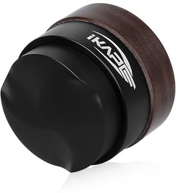 IKAPE 58MM Coffee Distributor, New Wooden Handle Design, Gravity Adaptive Espresso Distributor Fits All 58.35MM Espresso Portafilter, Compatible with 58.35MM Rancilio Bottomless Portafilter