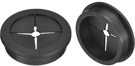 QUARKZMAN 2pz Passacavo per Scrivania, 1-3/4 Pollici (45mm) Passacavo in Gomma Flessibile Copertura Foro Filo per Organizzatore Cavi Scrivania Computer, Nero