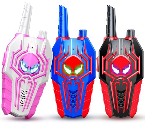 Spider Walkie Talkies for Kids 3 Packs, Toyokid Boy Toys for 4 5 6 Year Old Girls Gift Ages 3-12 Year Old Boy Gift Age 5 6 7 8 Walkie Talkie Outdoor Toys Age 3 4 5 6 7 Kids