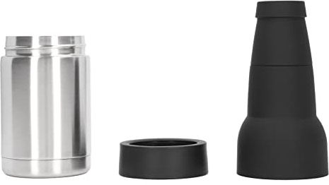 Lata de Aislamiento Al Vacío, Aislamiento de Lata de Acero Inoxidable de Doble Pared Al Vacío y Tanque de Almacenamiento en Frío con Abridor de Botellas (color acero)