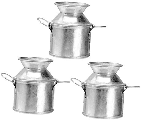 Cabilock 12 Pièces Seau en Étain Pot à Lait Mini Seau pour La Déco Seau De Jardinage Miniature Petit Seau en Fer Ornement Miniature Corbeille Seaux Petits Pots De Fleurs Silver Le Fer