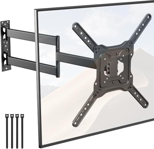 TV Wandhalterung mit 728 mm langem Schwenkarm, für 23–65 Zoll Fernseher, neigbar & drehbar, VESA 400x400, belastbar bis 35 kg, für LCD, LED, OLED