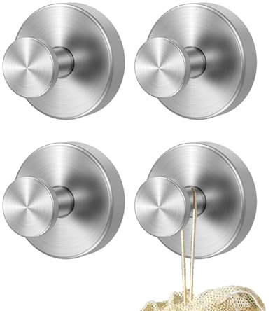 YTUGIL Crochet à ventouse - Charge maximale : 6 kg - Sans perçage - Étanche - Pour salle de bain, cuisine, fenêtre lisse - Verre (4 Argent)