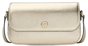 Michael Kors Jet Set Travel Small Metallic Leather Crossbody Pale Gold, pale gold, Small