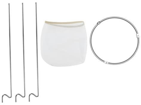 OFFSCH Jam Strainer Stand with Reusable Food-Grade Mesh Filter Bag Stainless Steel Frame Large Jelly Straining Set for Home Kitchen Coffee Tea and Soy Milk Filtering