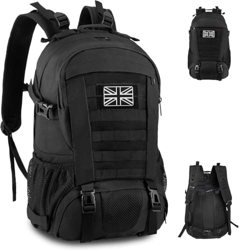 Jueachy Military Tactical Backpack 30L Army Assult Camouflage Hunting Rucksack Molle Waterproof 3 Day Large Rucking Backpack for Outdoor Sports Trekking Hiking Travel Camping
