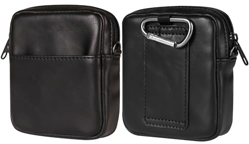 Étui de Ceinture Cuir Noir Compatible avec Samsung Galaxy Z Flip 7/6/5/4/3/Z Flip/Moto Razr 60/50/40 Ultra Sac à Bandoulière, Cuir Pochette Holster Compatible avec Huawei Pura X/P50 Pocket/Pocket S