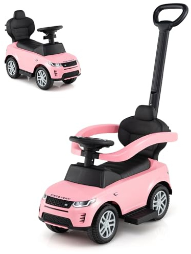 SOARS - Portador infantil de 1 a 3 años, coche infantil escalable 3 en 1, Piñada extraíble, conducción realista con volante, bocina, música, carga 25 kg, ruedas antideslizantes, regalo para niña y