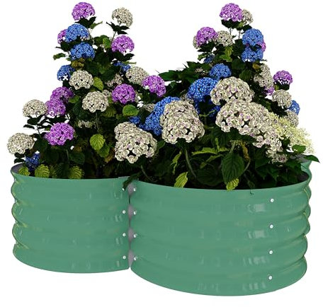 Confezione da 2 aiuole Rialzate in Acciaio zincato ad Alta Resistenza - Fioriere antiruggine Profonde 30 cm con Rivestimento AntiGraffio e Bordo per Fiori, Facili da Montare per ortaggi e Fi