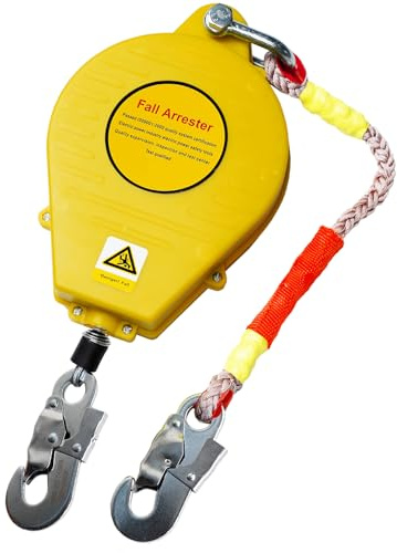 BOVDC Höhensicherungsgerät Absturzsicherung 3m/5m/7m/10m/15m/20m(Gelb,15m)