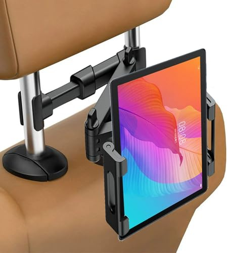Fiacvrs Car Headrest Tablet Holder Mount Stretchable Backseat Tablets Stand for Kids,360° Rotating Car Tablet Holder Angle-Adjustable Phone Mount,Fits All 5.51-10.24'' Screen Devices