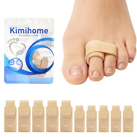 Corrector de dedos en martillo Kimihome – 10 vendas reutilizables, férula para dedos torcidos, curvados o superpuestos (Multi-Talla)