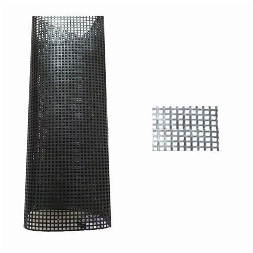 Creative Cañamazo Plástico Accesorios for bolsos Bolsa de plástico Malla Rejilla Resistente Lona Blanca y Negra Bolsa Hojas 33x50.0CM Tela de malla(Black Large Grid)