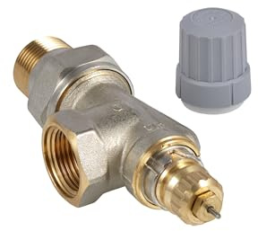 Danfoss RA2000 Fixed Capacity NPT Radiator Valves for Thermostats | Works with RA 2000 Radiator Operators 015G4290, 013G8562, 013G8565, 013G8564 | FPT x MPT Union Tailpiece (3/4 Side Mount)