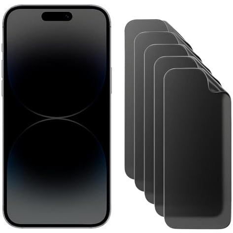 Infinity Enterprise Juego de 5 protectores de pantalla de privacidad para Xiaomi Mi A3 para pantalla frontal de hidrogel, flexible, adhesivo completo, silicona, juego completo para una fácil