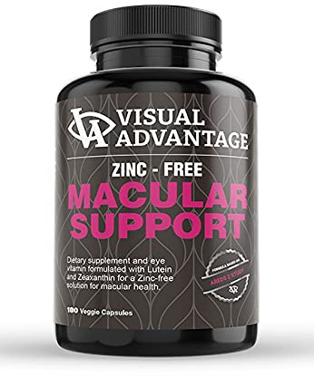 Visual Advantage Zinc-Free AREDS 2 Eye Vitamins for Macular Support – 3 Month Supply (180 Veggie Capsules) – Lutein & Zeaxanthin Formula Based on The AREDS II Study