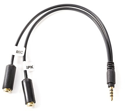 Movo TCB1 3.5mm TRS (Female) Microphone to TRRS (Male) Smartphone Adapter with Headphone Jack for iPhone & Android