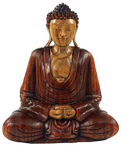 Guru-Shop Statue de Bouddha - En bois - Faite à la main - Dorée - Modèle 1 - 60 x 45 x 20 cm Modèle 7