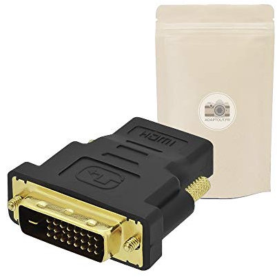 Adaptateur Prise DVI D vers Fiche HDMI HDMI 1.4 DVI-D Mâle (24+1) vers Prise HDMI Femelle Connecteur Full HD TV 1080p 2k - ADAPTOUT Marque FRANÇAISE