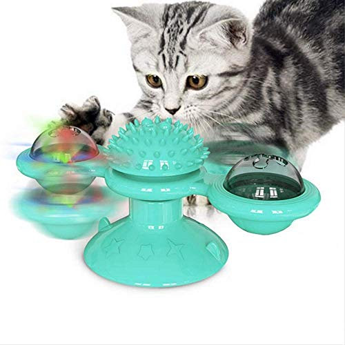 zaizai Jouet pour Chat de Moulin à Vent, Brosse de toilettage Automatique avec Moulin à Vent Rotatif, Table tournante de Moulin à Vent pour Chats chatouiller Jouet