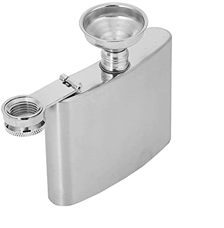 Fiaschetta Tascabile per Alcool per Liquori e Whisky, Fiaschetta da 4 oz in Acciaio Inox con Imbuto per Liquori e Alcolici Vari, 3,7 × 0,9 × 3,3 pollici