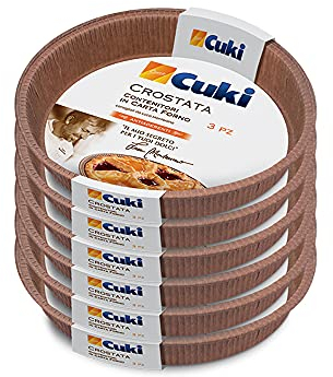 Cuki Contenitori In Carta Forno Antiaderenti Crostata - Cm Ø20,6 X H2,8-6 Confezioni Da 3 Pezzi
