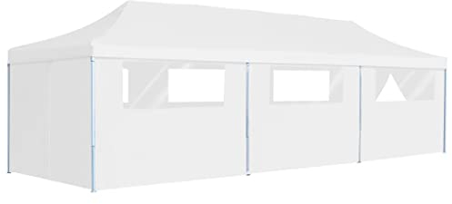 vidaXL - Pop-Up Partyzelt Faltbar mit 8 Seitenwänden 3x9 m Weiß