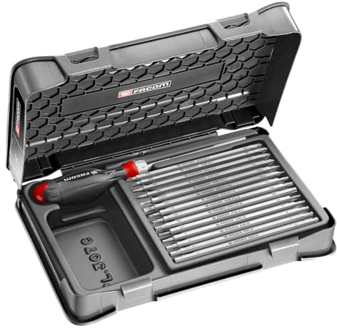 FACOM Zusammensetzung des Protwist 3-in-1-Schraubendrehers, Multi-Klingen mit 15 Klingen, ergonomischer Griff aus 2 Materialien, Ratsche mit 45 Zähnen, hohe Qualität – ATCL.2A15