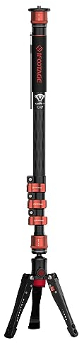 IFOOTAGE Cobra 3 C180F Kamera-Einbeinstativ aus Kohlefaser,3-in-1 Teleskop-Professionelles Fotografie Einbeinstativ, Geeignet für Spiegelreflexkameras und Camcorder(180cm)