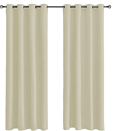 Tenger Home Tende per Interni,Tende Camera da Letto,Tenda oscurante per camera da letto con occhielli, 1 pezzo (120 x 150 cm, Avorio