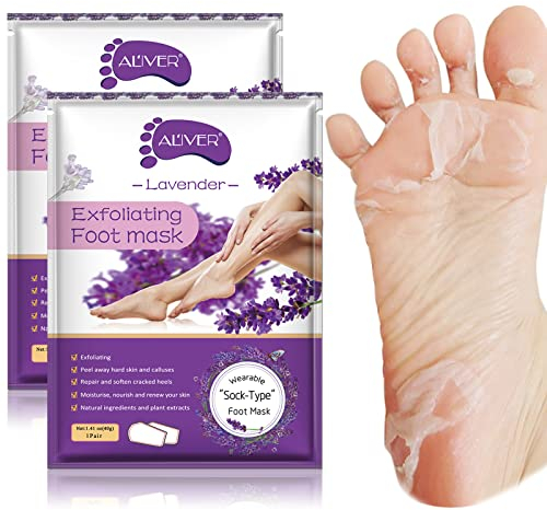 IDUCEN Foot Peel Mask 2 Pack, Callus Remover & Exfoliating Foot Mask for Men & Women, Baby Soft Smooth Touch Feet - Lavender