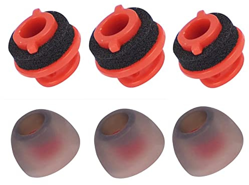 3 x Replacement Ear Pads for Plantronics Voyager 5200 Series Bluetooth Headset Headphones, Ultra Comfort Earplugs, Silicone In-Ear Eartips for Poly Voyager 5210 5220 Earplugs, Black (Mixed Size)