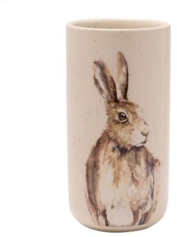 Widdop Tall Ceramic Vase - Wild Hare with Speckled Effect by Meg Hawkins - Lovely Gift Idea