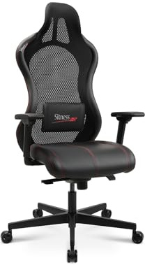 Topstar Kontorsstol gamingstol Sitness RS Sport Plus Continental konstläder röd/svart svart svart söm med ländryggskudde