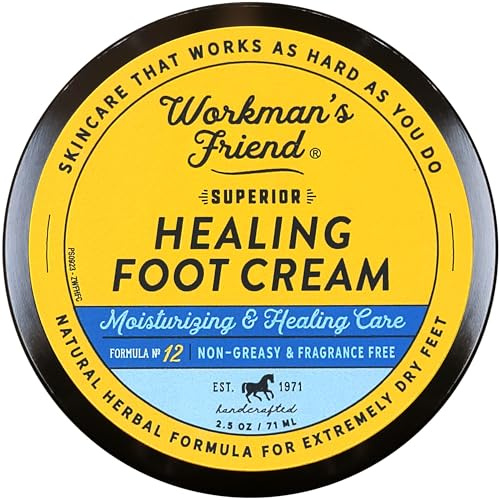 WORKMAN'S FRIEND Superior Healing Foot Cream - Intense Moisturizer - Heals Extremely Dry & Cracked Skin - 2.5 ounce