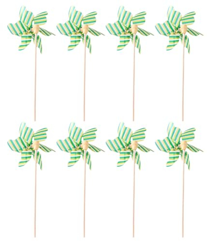 8st Bunte Kleine Windmühle Party-windräder Layout-Ornament Windmühle Deko Requisite Windräder Zur Regenbogenwindmühle Aus Kunststoff Wohnkultur Kind Hölzern Requisiten Draussen