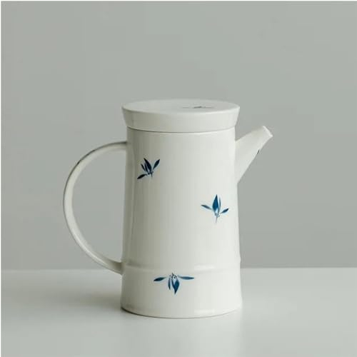 Tea Sets 600ml Pure Hand Painted Butterfly Orchid Cold Water Kettle White Porcelain Flower Tea Bottle Jug Beverages Juice Pitcher Tea Pot Travel Tea Set Teapot