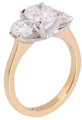 Epinki Echt Goldschmuck, 750 Gelbgold Ringe, Klassiker Trauringe mit Oval 2ct Moissanit, 18K Gold Antragsring Verlobungsring Gr.53 (16.9)