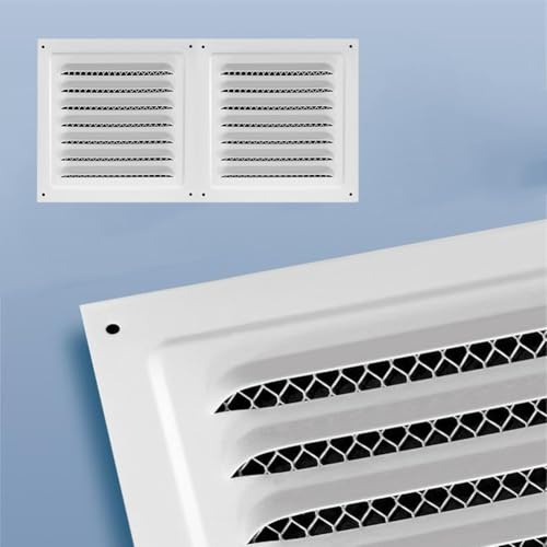 Lüftungsgitter-Abdeckung, Edelstahl-Lüftungsgitter mit Insektenschutz-Entlüftungsabdeckung, Luftstrom für HVAC oder Decke, 30 x 15 cm (weiß)