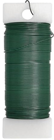 XNBTFK Green Floral Wire, 35m Long, 22 Gauge, Iron, Perfect for Crafting, Floral Arrangements, Gardening, Photo Hanging, Cable Organization, Christmas Light Wrapping