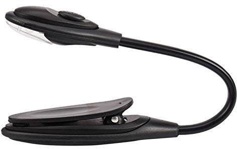 Uooduby Mini-Lampe de Livre Brillante a Pince Flexible Lampe de Livre de Lecture a Del pour Voyage avec Porte-Livre Blanche Petite Lampe de Table Petits Cadeaux Noir