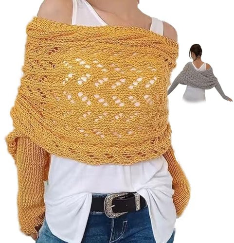 Multifunktionaler Schal mit Ärmeln für Damen, Schal mit Ärmeln Strick Gestrickter Zopfmusterschal Pullover Schal