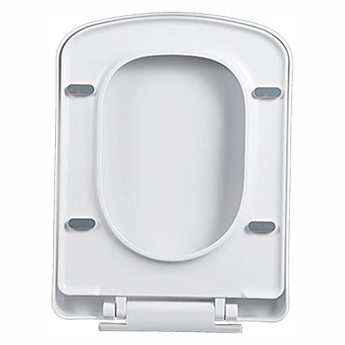 04B (04D) WC-Sitz mit Absenkautomatik, quadratisch, mit Schnellverschluss und Befestigung oben, Weiß